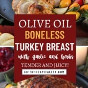 whole and sliced turkey breast with browned skin.