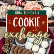 rows of assorted cookies including chocolate, shortbread, sprinkle decorated, and snowball.