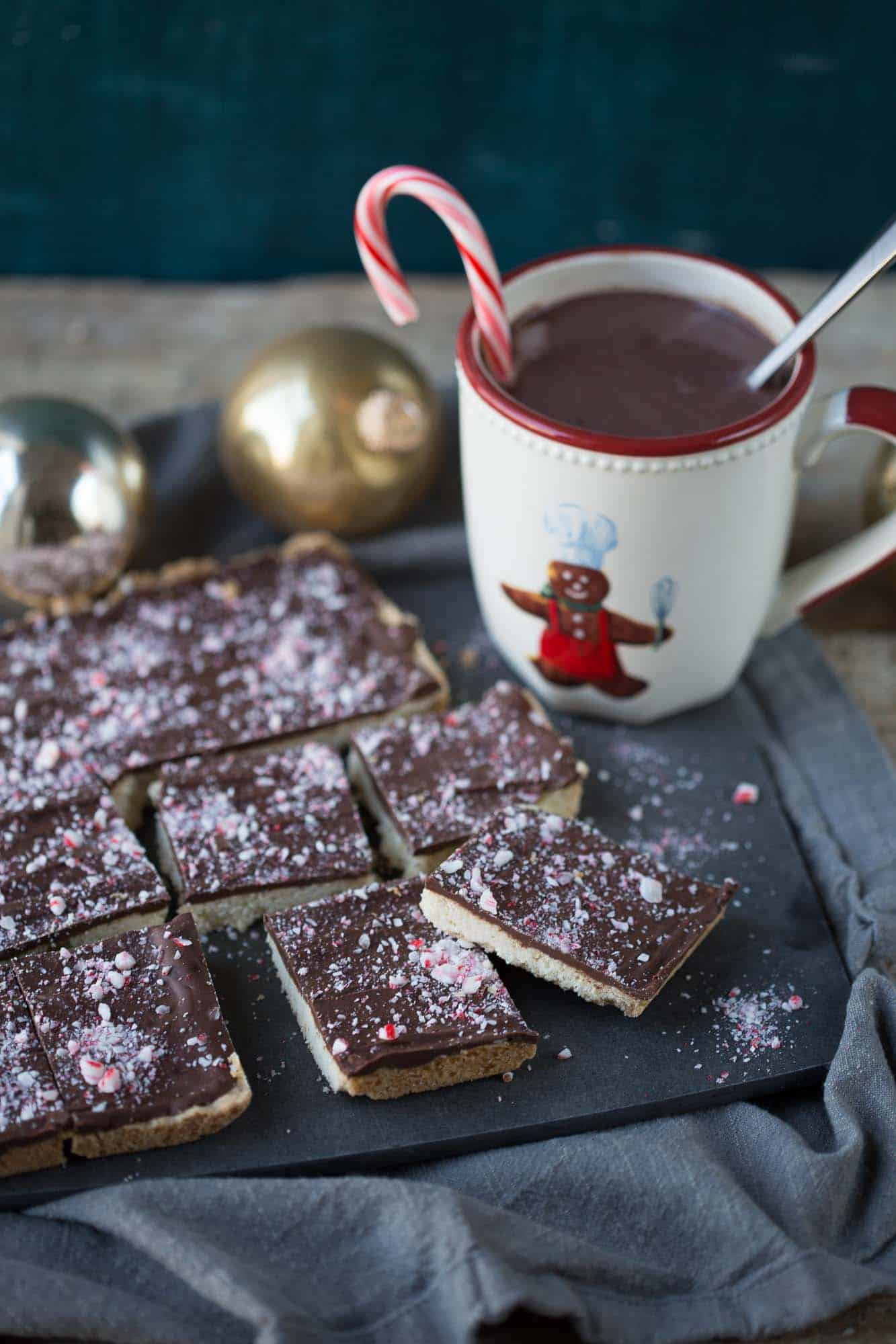 chocolate peppermint shortbread