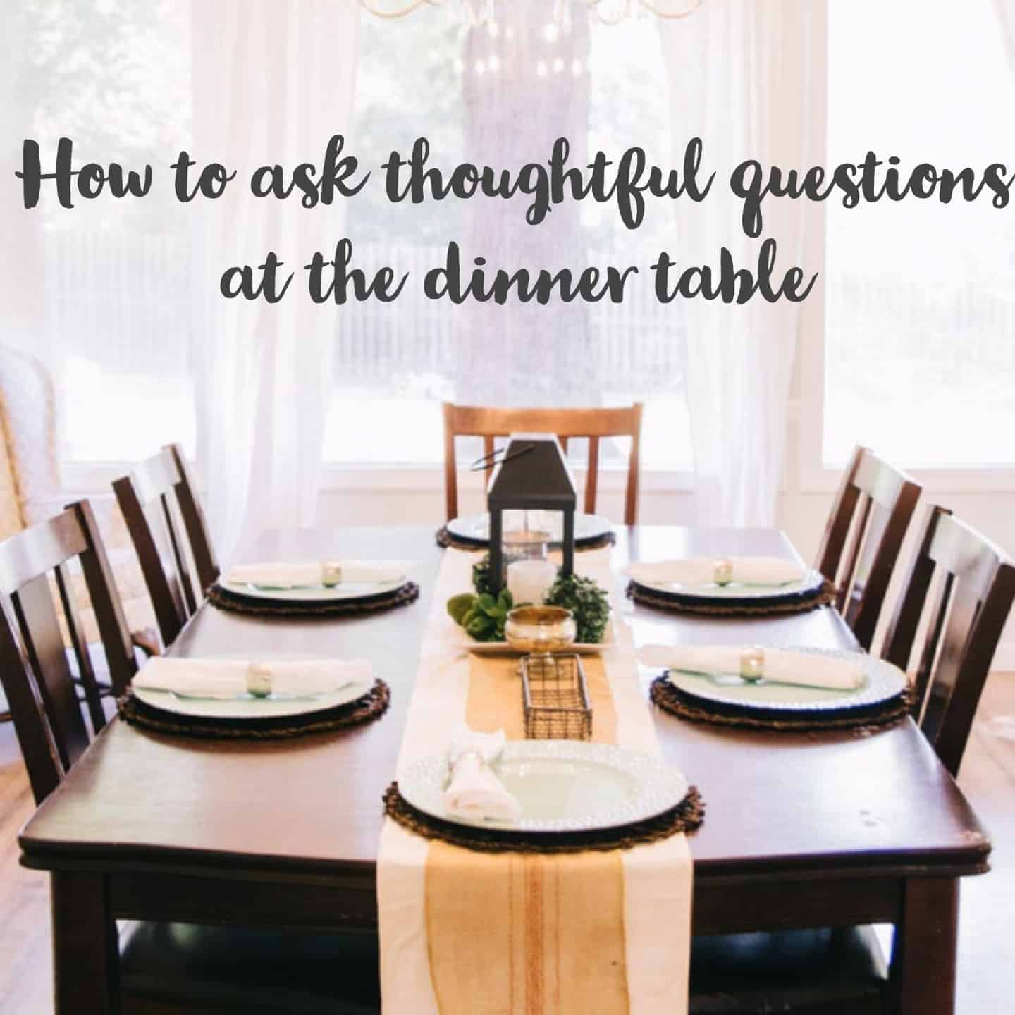 dining table set for dinner with plates and a table runner.