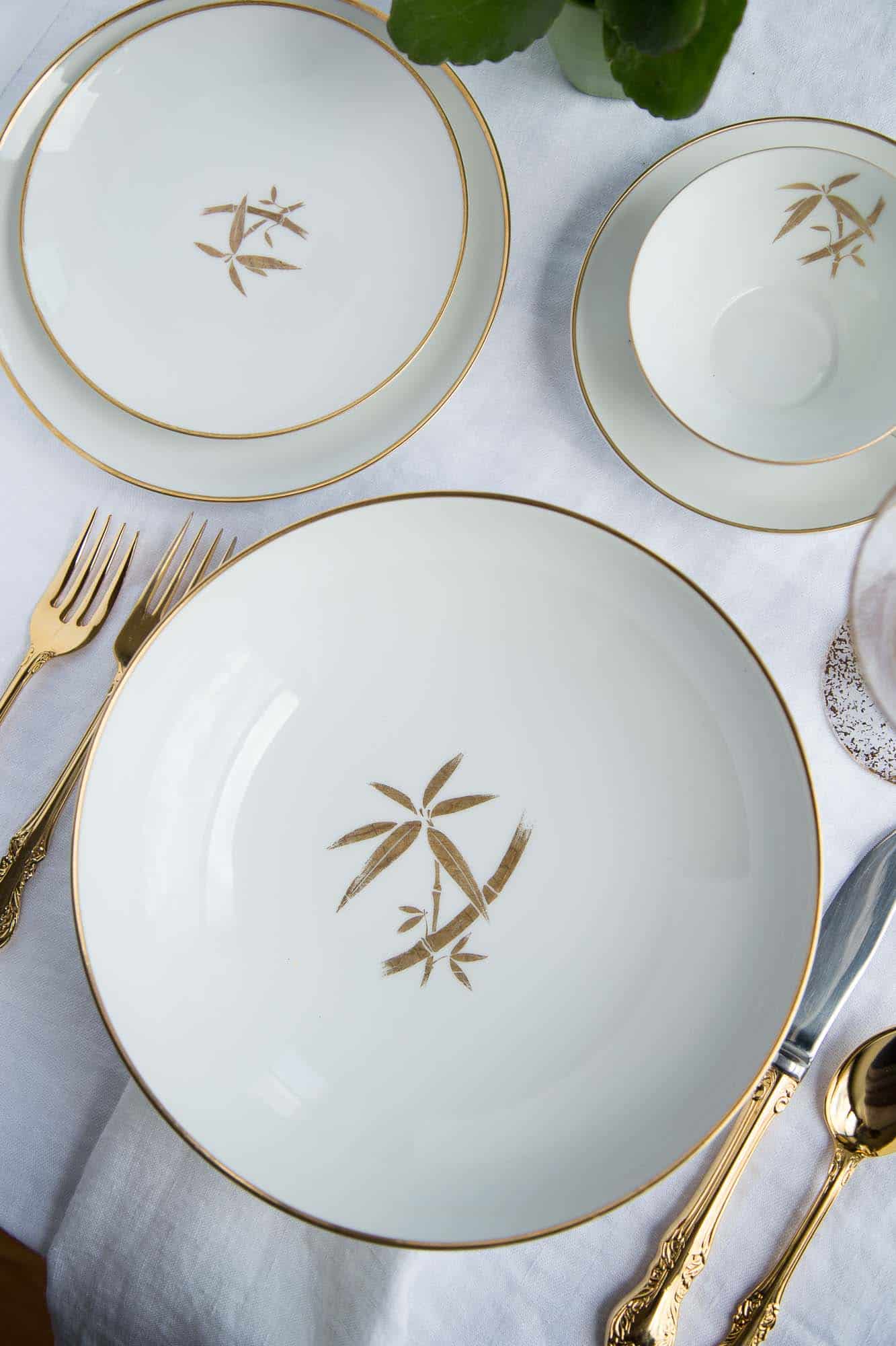 gold wedding china