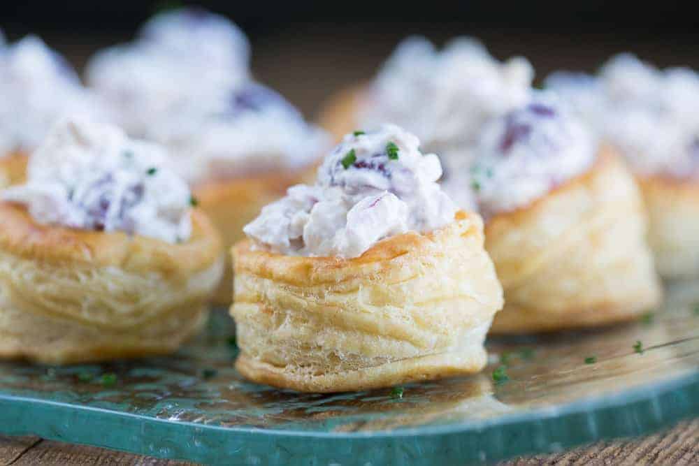 chicken salad in puff pastry