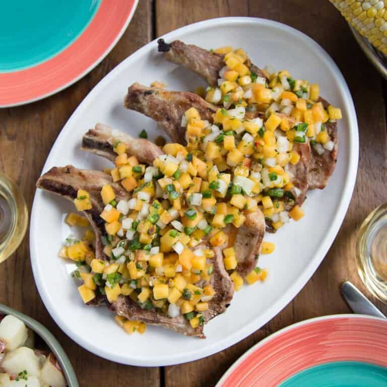Grilled Pork Chops with Fresh Peach Salsa