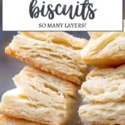 a stack of flaky biscuits.