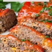 meatloaf with bacon and cheddar cheese.