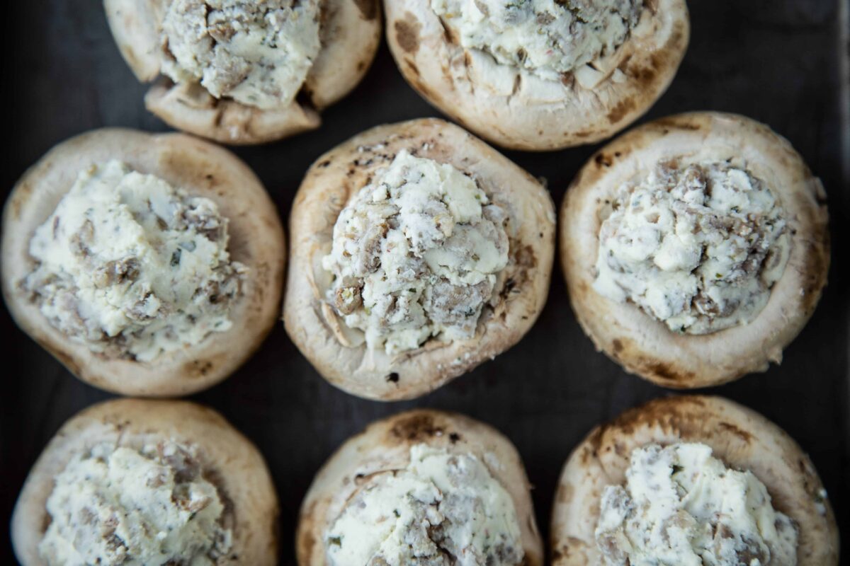 Uncooked Stuffed Mushrooms