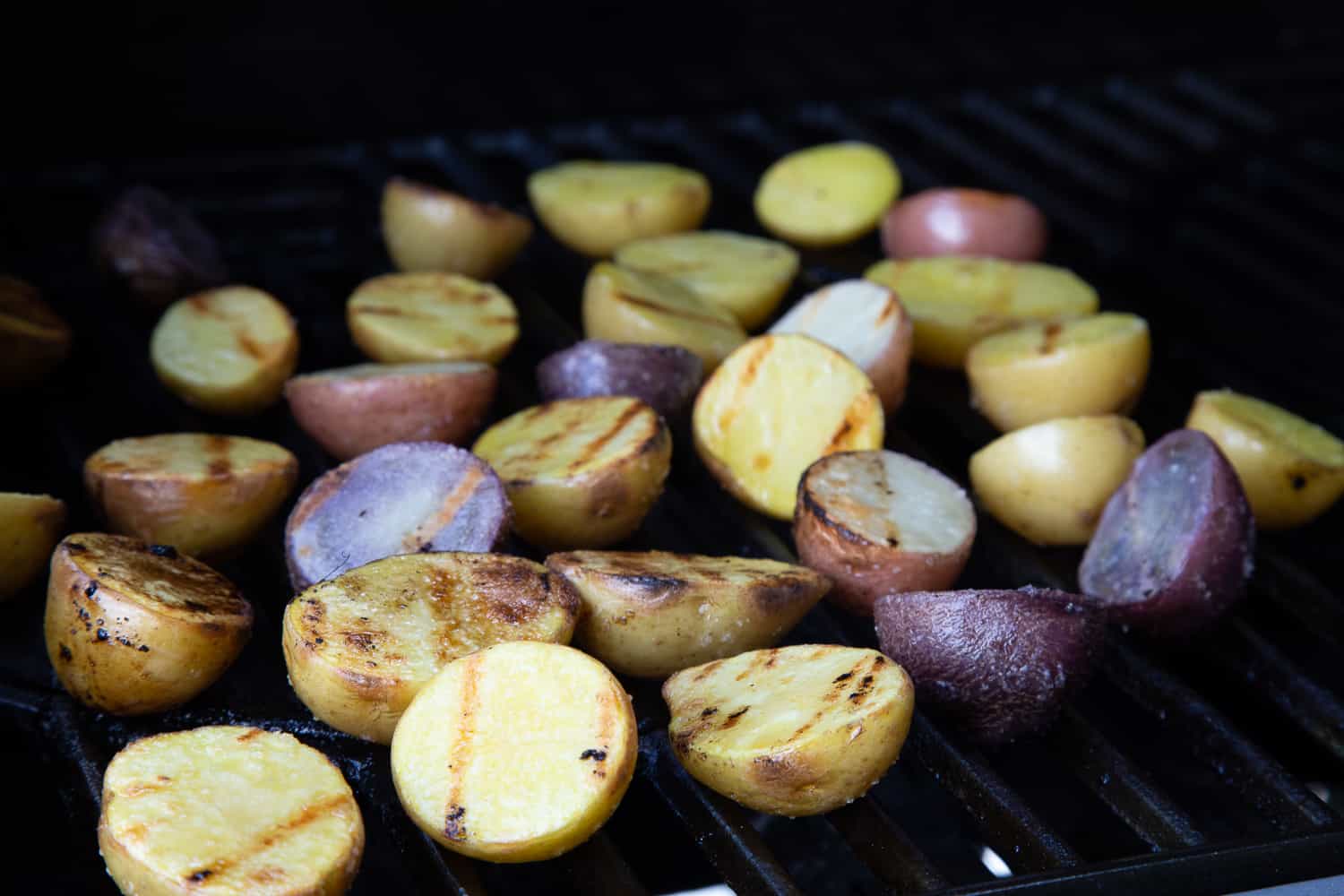 Baby potatoes on the grill