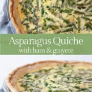 asparagus quiche with a flaky pastry crust.