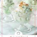 pistachio pudding in glass parfait cups
