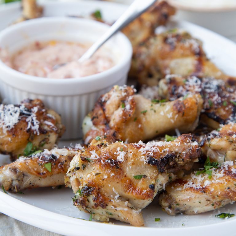 Grilled Chicken Wings with Garlic & Herbs