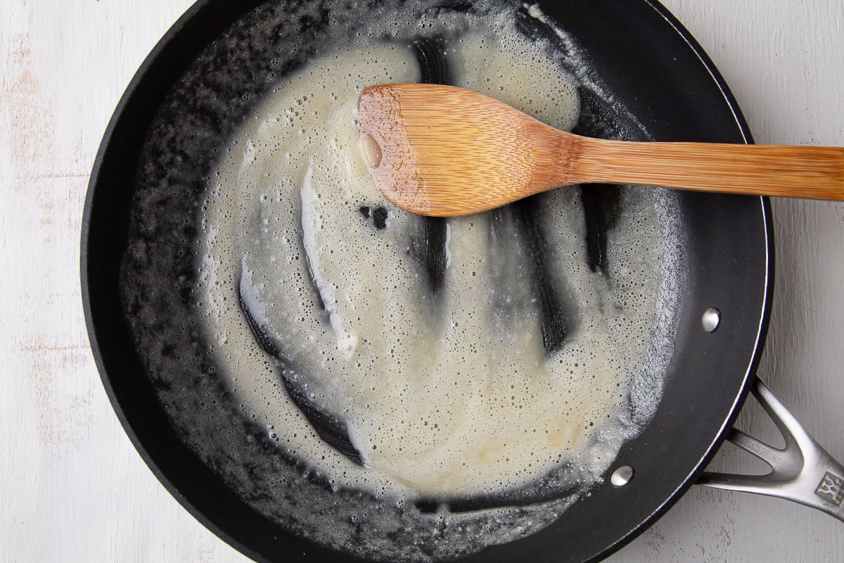 butter and flour in a large nonstick skillet.