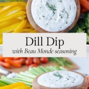 dill dip surrounded by fresh veggies.