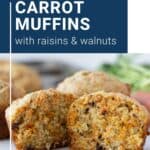 carrot muffin cut in half.