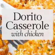 dorito casserole with chicken and cheese.