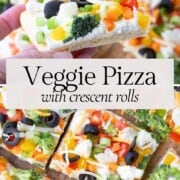 slices of pizza topped with lots of veggies.