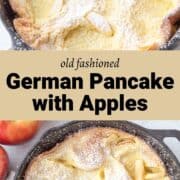 german pancake in a cast iron skillet.