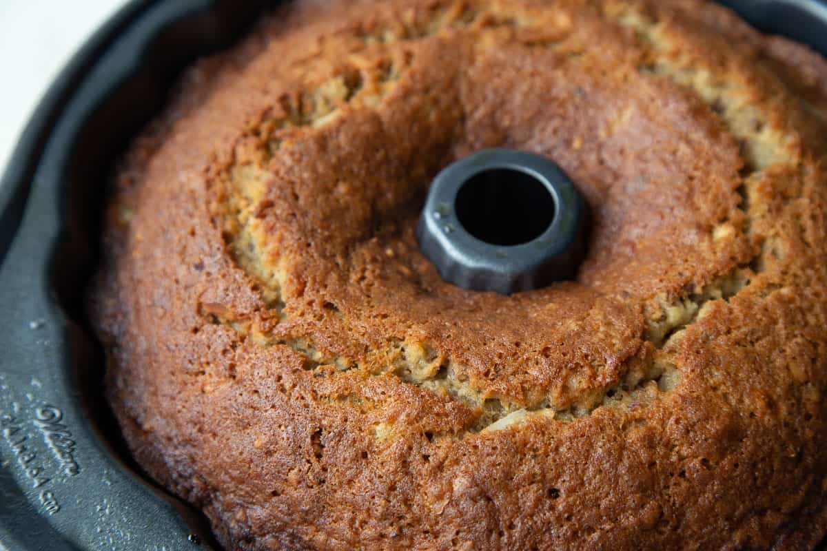 hawaiian cake in a bundt pan.