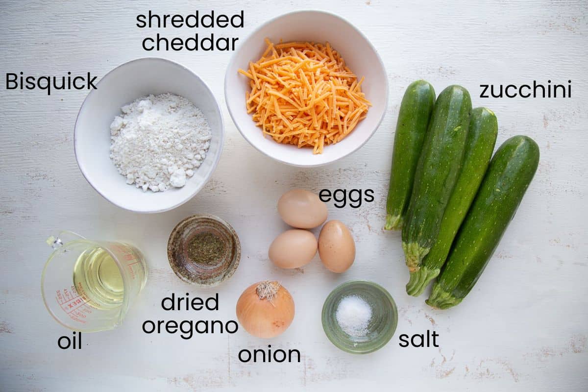 zucchini, Bisquick, and other ingredients.
