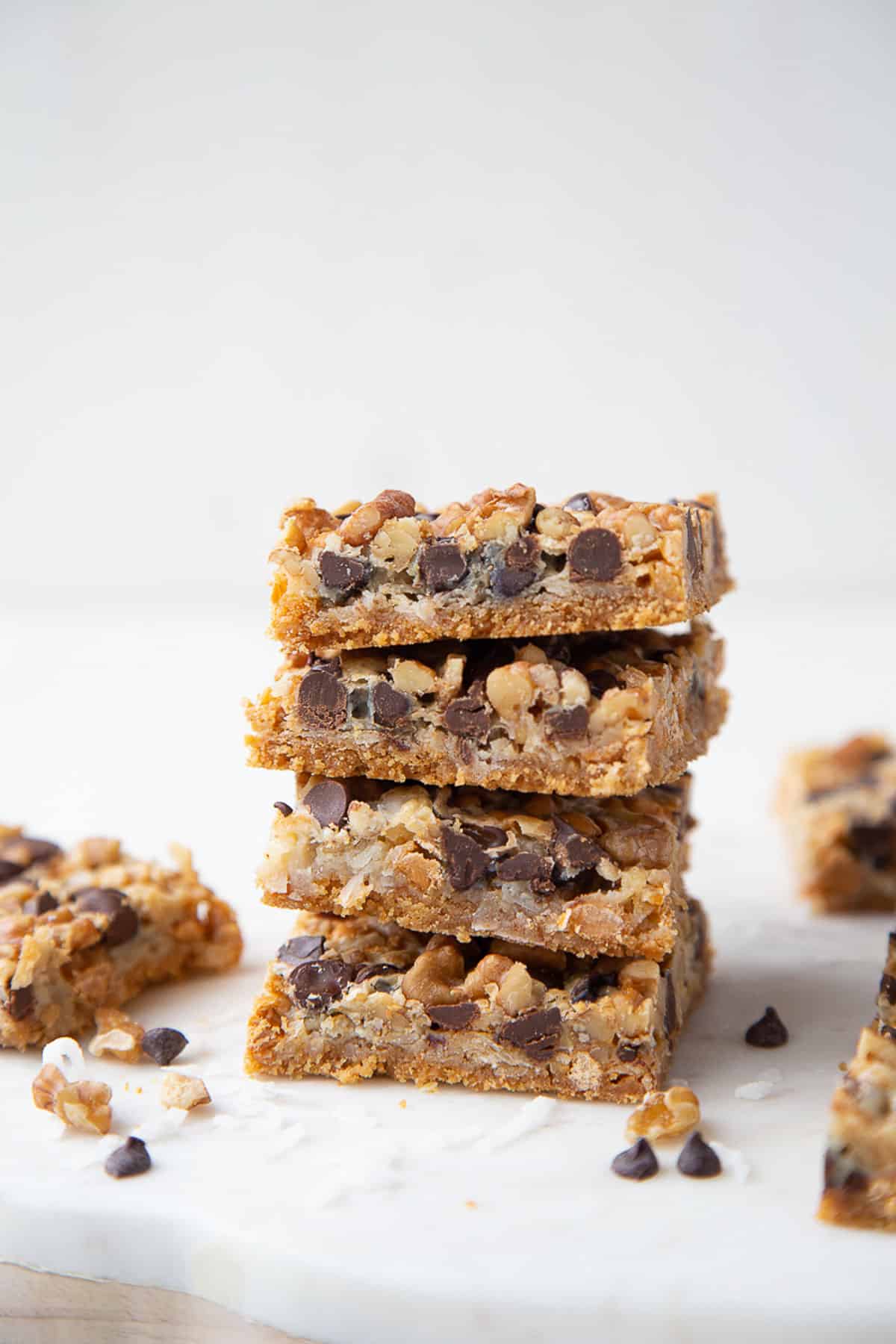 four 7 layer bars stacked on top of each other.