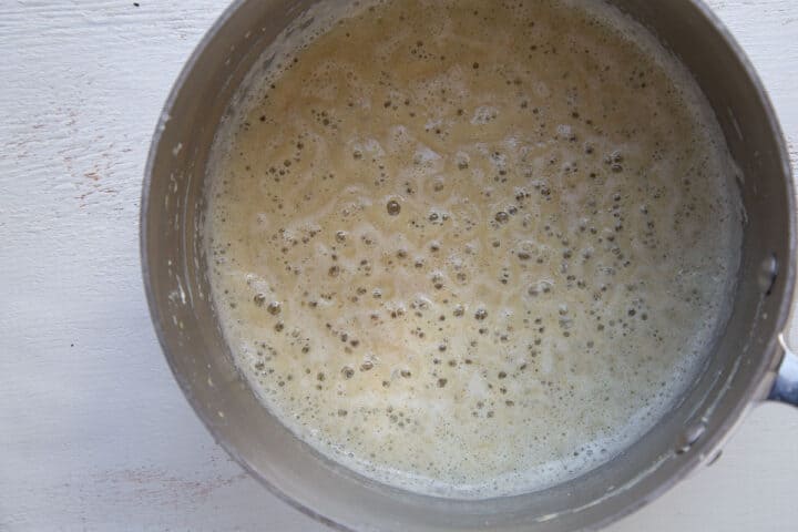 flour and butter roux in a saucepan.