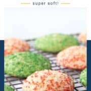 sour cream cookies covered in red and green sanding sugar.