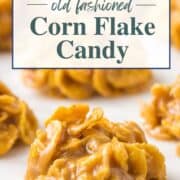 corn flake candy on a white platter.