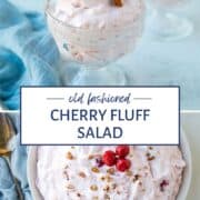 cherry salad in a large bowl and in a mini glass parfait dish.