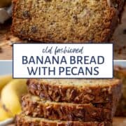 slices of banana bread topped with chopped pecans.