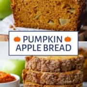 slices of pumpkin apple bread.