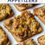 hanky panky appetizers with text overlay for Pinterest.