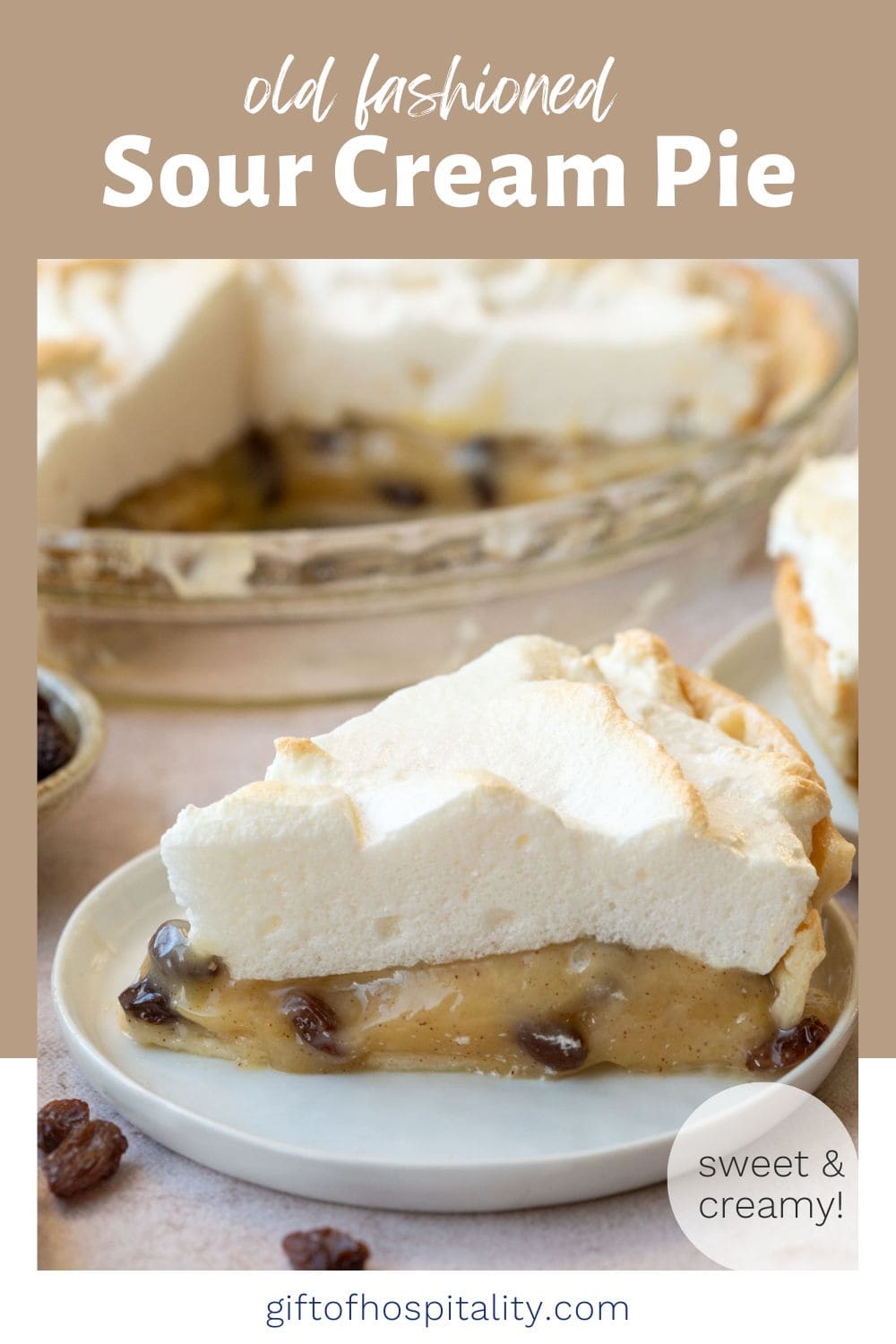 Sour Cream Raisin Pie Gift of Hospitality