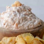 shrimp dip with text overlay for pinterest.