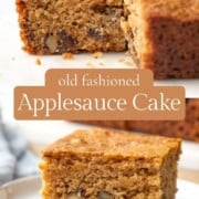 slices of applesauce cake with walnuts and raisins inside.