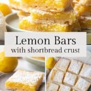 lemon bars on a white plate.