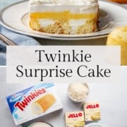 Twinkies are the star of this easy no-bake cake. It has 4 simple layers and everyone raves about it!