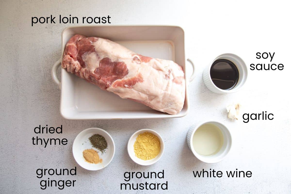 pork roast, soy sauce, and other ingredients.