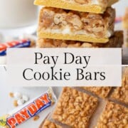 Pay day cookie bars stacked up.