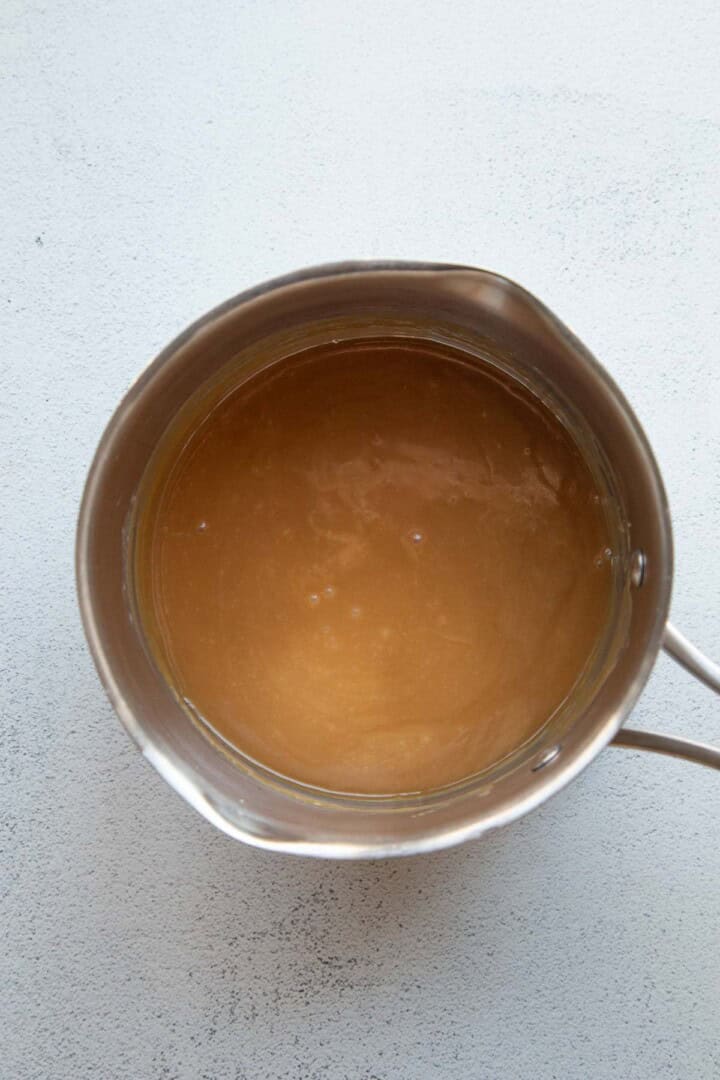 caramel in a saucepan.