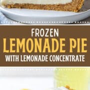 slice of creamy lemonade pie in a graham cracker crust.