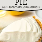 slice of creamy lemonade pie in a graham cracker crust.