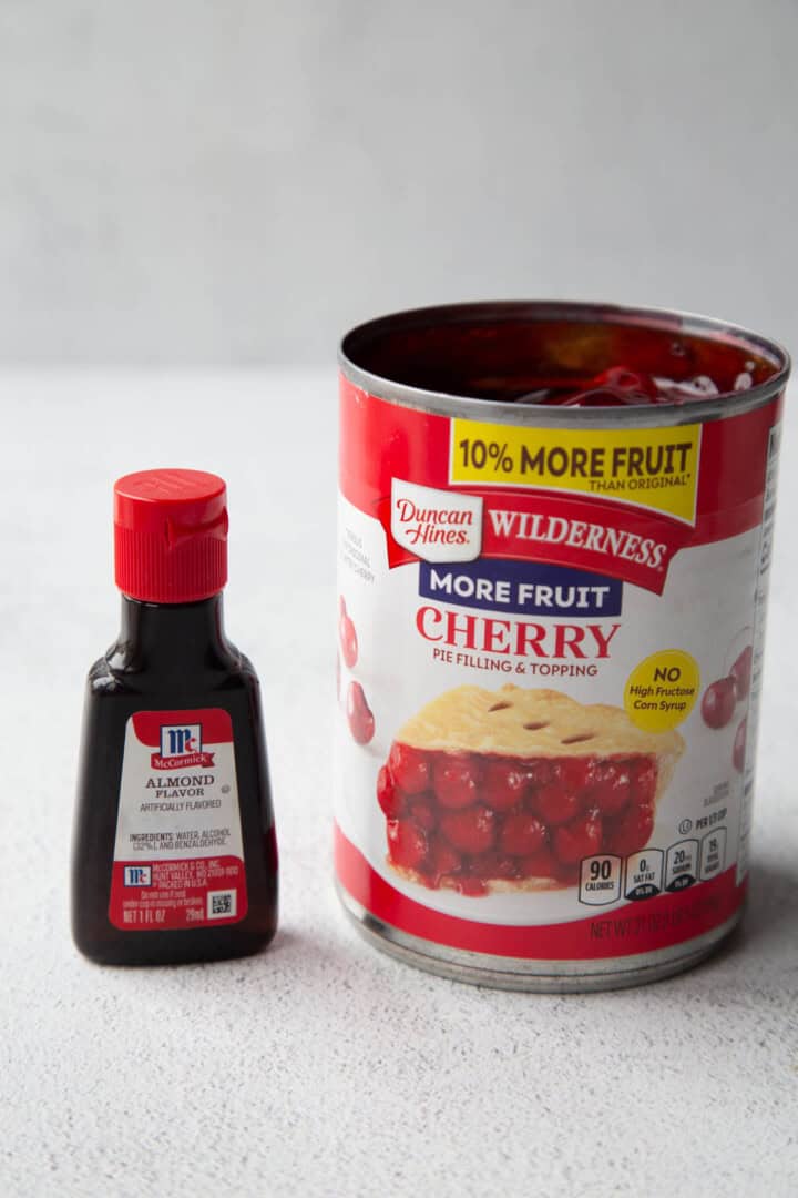 cherry pie filling and almond extract.