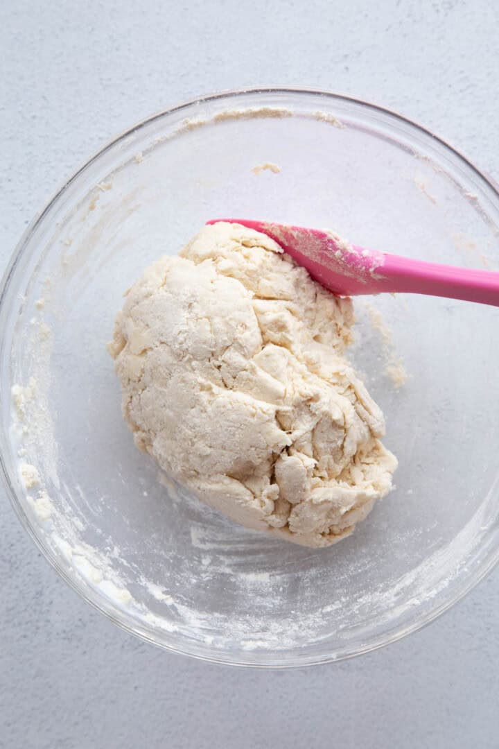 shortcake dough in a glass bowl.