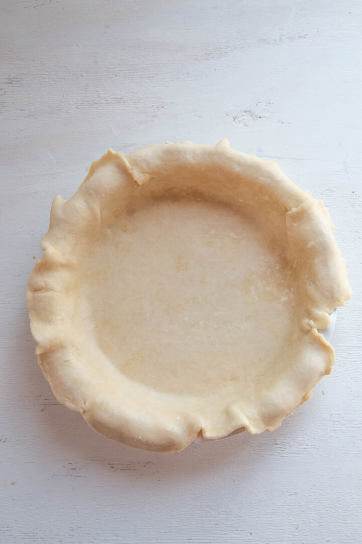 pie dough in a pie dish.