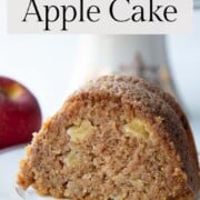 slice of old fashioned apple cake.