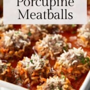 porcupine meatballs in tomato soup.