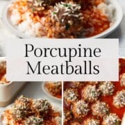 porcupine meatballs in tomato soup.