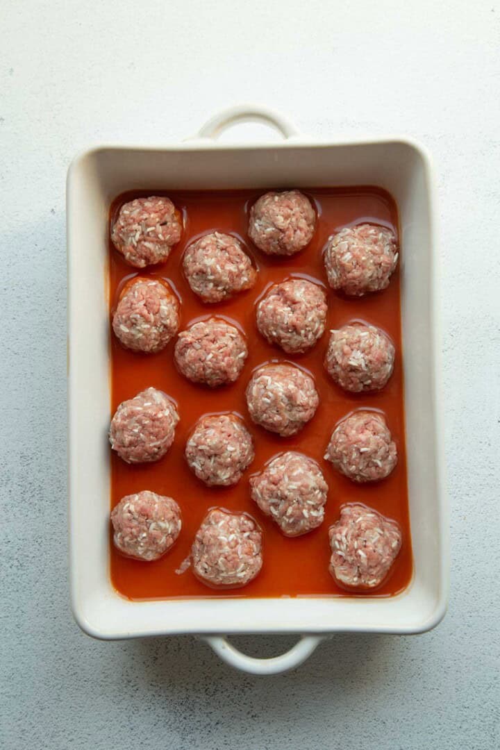 meatballs in tomato sauce.