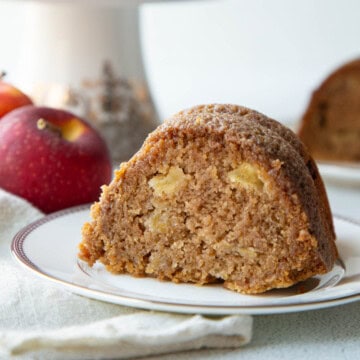 slice of old fashioned apple cake.