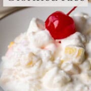 glorified rice topped with maraschino cherry.