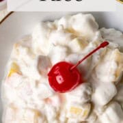glorified rice topped with maraschino cherry.
